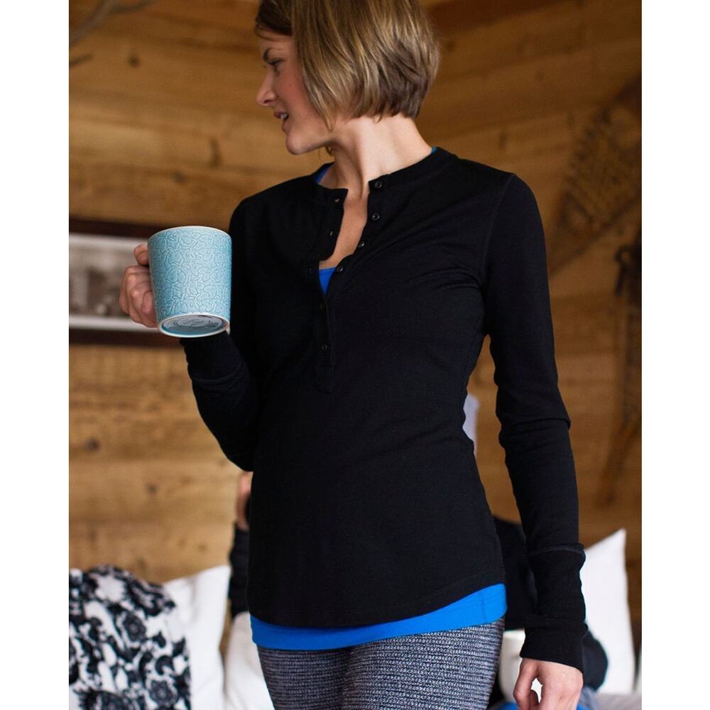Lululemon Black Merino Wool Fireplace Jersey Size 4